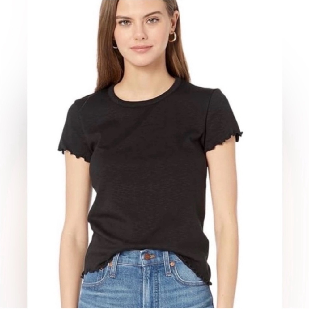 Madewell Lettuce Trim XS Black Tee
